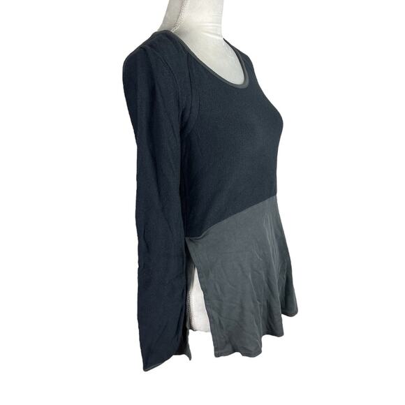 Indigenous Shirt Organic Cotton Top Long Sleeve Side Slit Round Neck Size XS - Picture 2 of 6